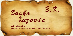 Boško Kuzović vizit kartica